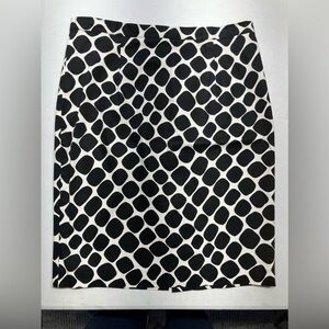 Michael Michael Kors Women’s Pencil Skirt, Size 8, Black/White, Polka Dots